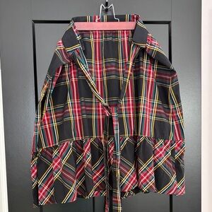 J. Crew Multicolor Tartan Plaid Skater Skirt w/Peplum. Attached belt. Size 18